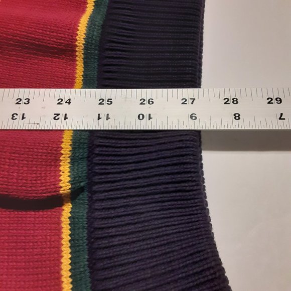 VTG 90's Tommy Hilfiger Men's Heavy Cotton Sweater Striped Color Block Size L - Picture 7 of 7